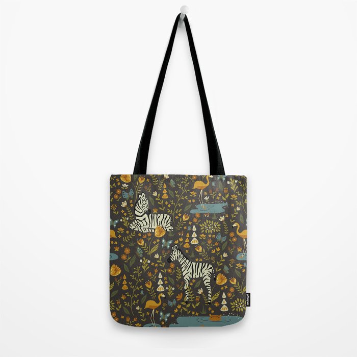 Zebras in Wild Fall Garden Tote Bag Gallery Image 2