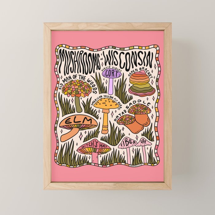 Mushrooms of Wisconsin Mini Art Print Gallery Image 1