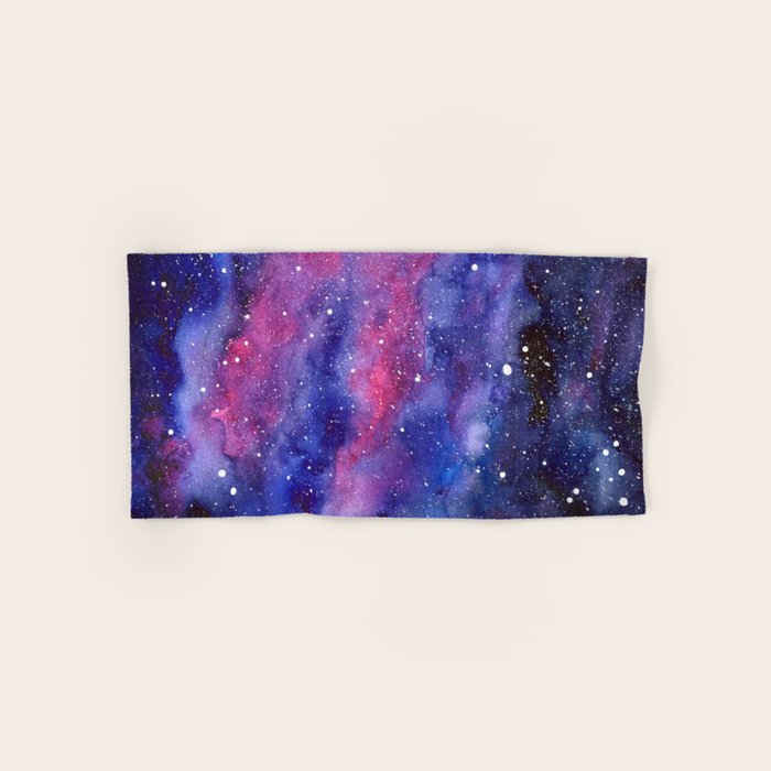 Nebula Galaxy Watercolor Space Sky Bath Towel Gallery Image 1