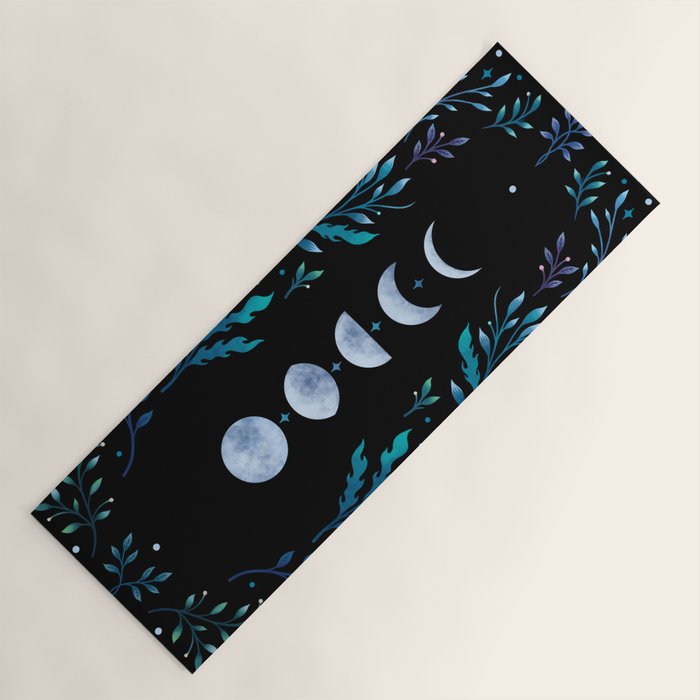 Moonlight Garden - Blue Yoga Mat Gallery Image 1