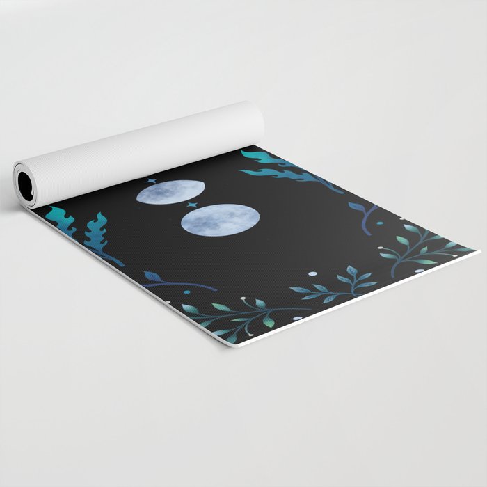 Moonlight Garden - Blue Yoga Mat Gallery Image 2