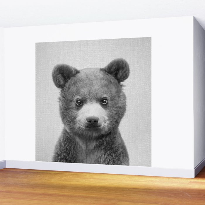 Baby Bear - Black & White Wall Mural Gallery Image 2