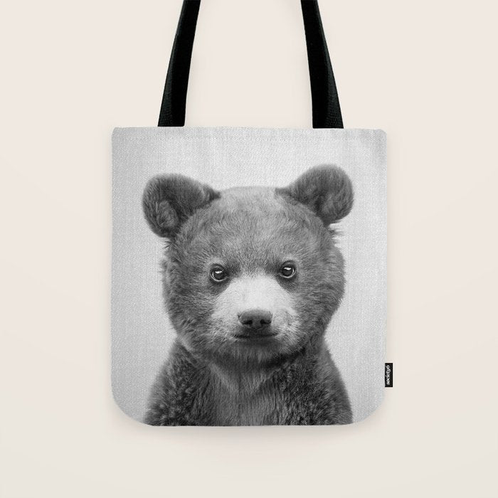 Baby Bear - Black & White Tote Bag Gallery Image 1