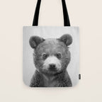 Baby Bear - Black & White Tote Bag Gallery Image 1