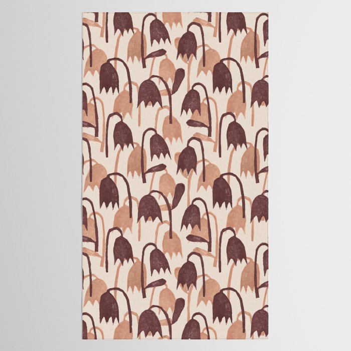 Linocut Tulip Pattern #2 Tablecloth Gallery Image 2