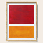 Burnt Red Yellow Ochre Mid Century Modern Abstract Minimalist Rothko Color Field Squares Serving Tray Gallery Image 1