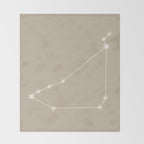 Capricorn Zodiac Star Constellation Line Art Beige Throw Blanket Gallery Image 2
