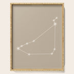 Capricorn Zodiac Star Constellation Line Art Beige Serving Tray Gallery Image 1