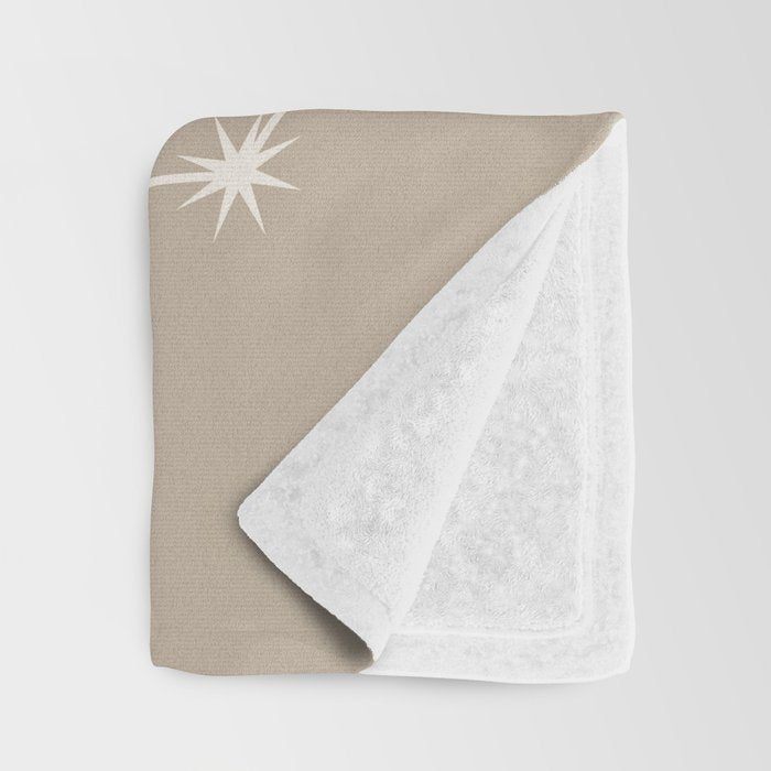 Capricorn Zodiac Star Constellation Line Art Beige Throw Blanket Gallery Image 3