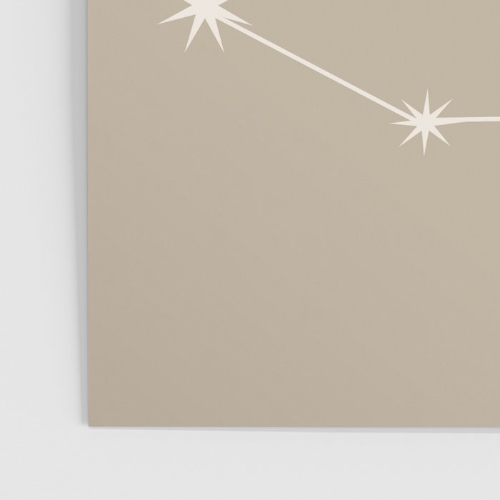 Capricorn Zodiac Star Constellation Line Art Beige Poster Gallery Image 3