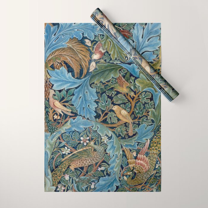 William Morris Woodland Forest Birds Tapestry Wrapping Paper Gallery Image 1