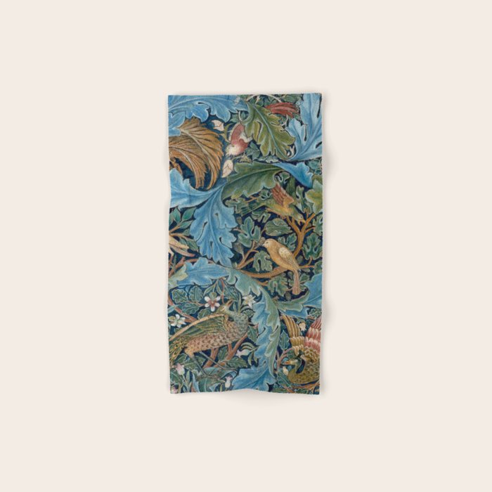 William Morris Woodland Forest Birds Tapestry Bath Towel Gallery Image 1