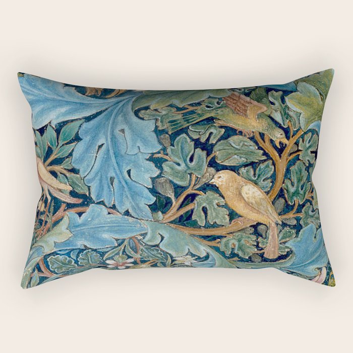 William Morris Woodland Forest Birds Tapestry Rectangular Pillow Gallery Image 2