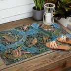 William Morris Woodland Forest Birds Tapestry Outdoor Rug Gallery Image 2