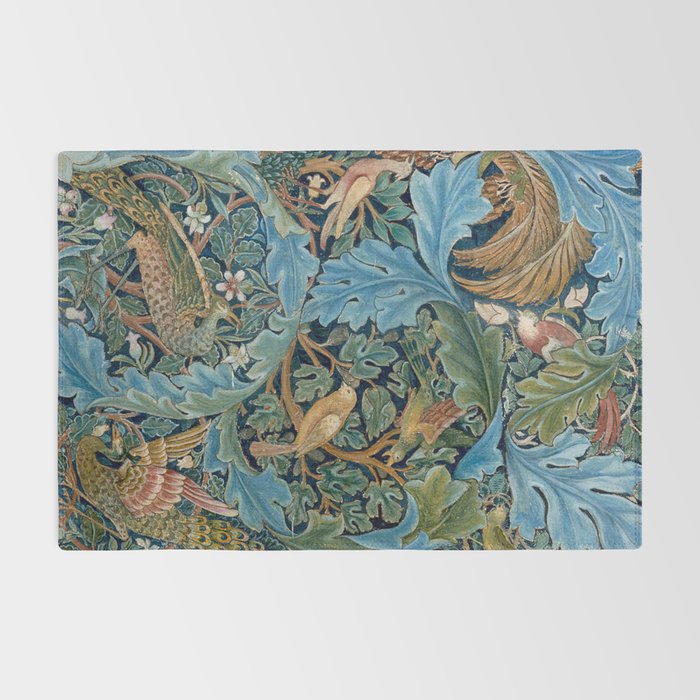 William Morris Woodland Forest Birds Tapestry Rug Gallery Image 2