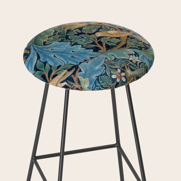 William Morris Woodland Forest Birds Tapestry Stool Gallery Image 2