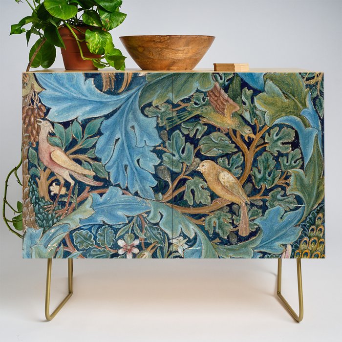 William Morris Woodland Forest Birds Tapestry Credenza Gallery Image 1