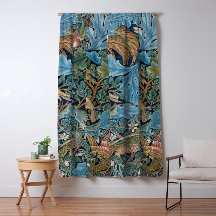 William Morris Woodland Forest Birds Tapestry Window Curtain Gallery Image 5