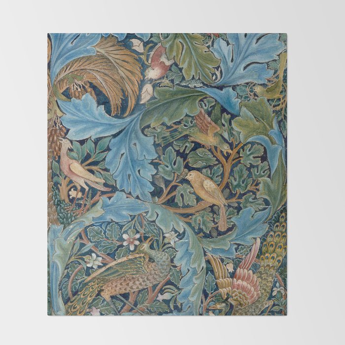 William Morris Woodland Forest Birds Tapestry Throw Blanket Gallery Image 2