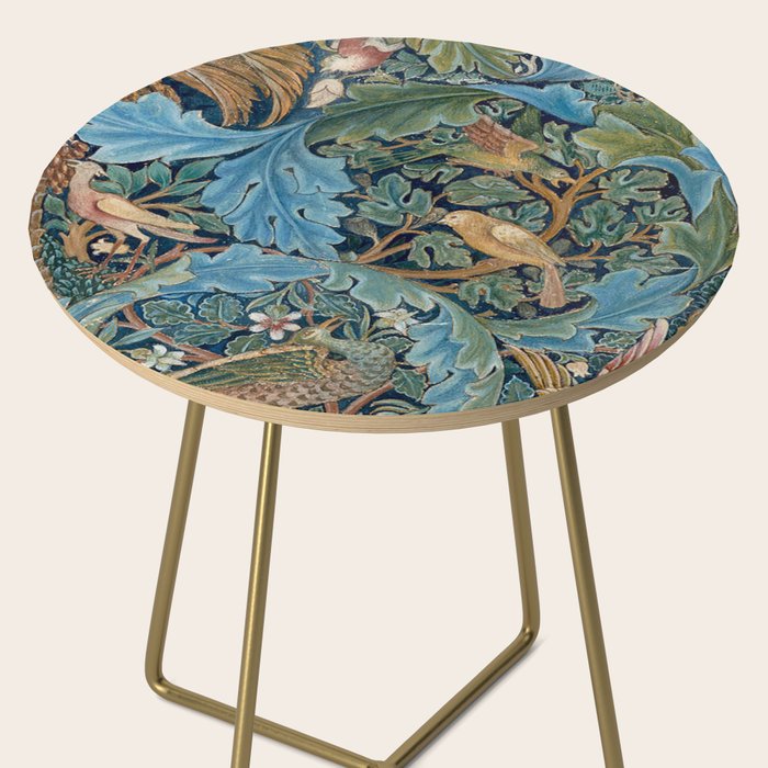William Morris Woodland Forest Birds Tapestry Side Table Gallery Image 2