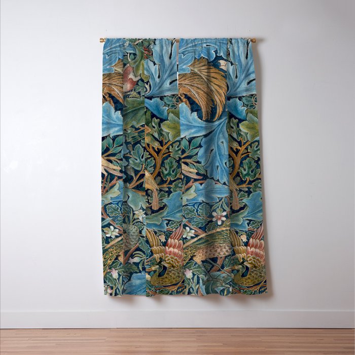 William Morris Woodland Forest Birds Tapestry Window Curtain Gallery Image 3