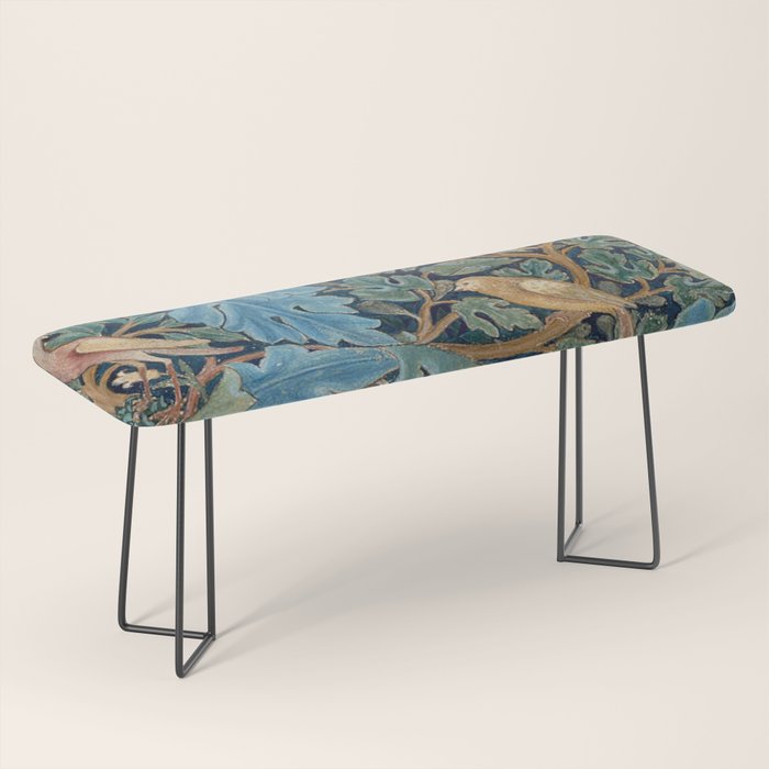 William Morris Woodland Forest Birds Tapestry Bench Gallery Image 1