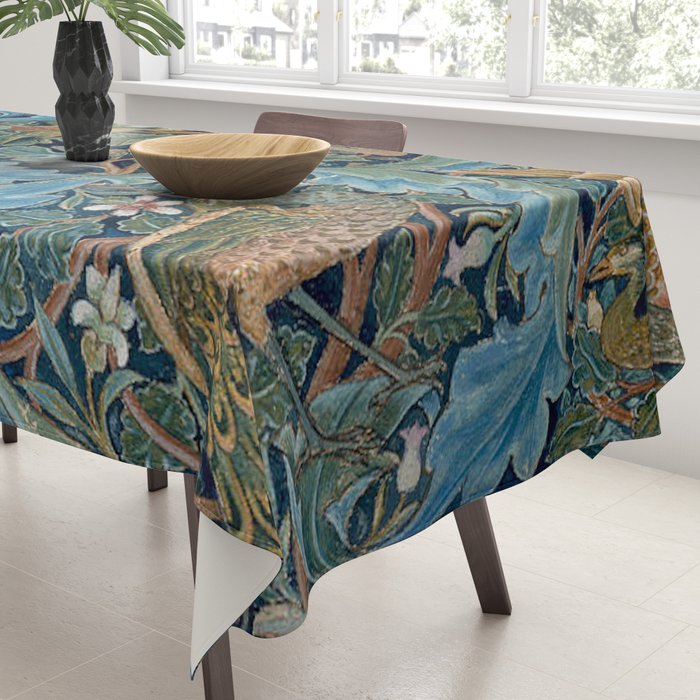 William Morris Woodland Forest Birds Tapestry Tablecloth Gallery Image 3