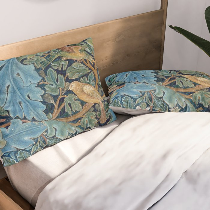 William Morris Woodland Forest Birds Tapestry Pillow Sham Gallery Image 2