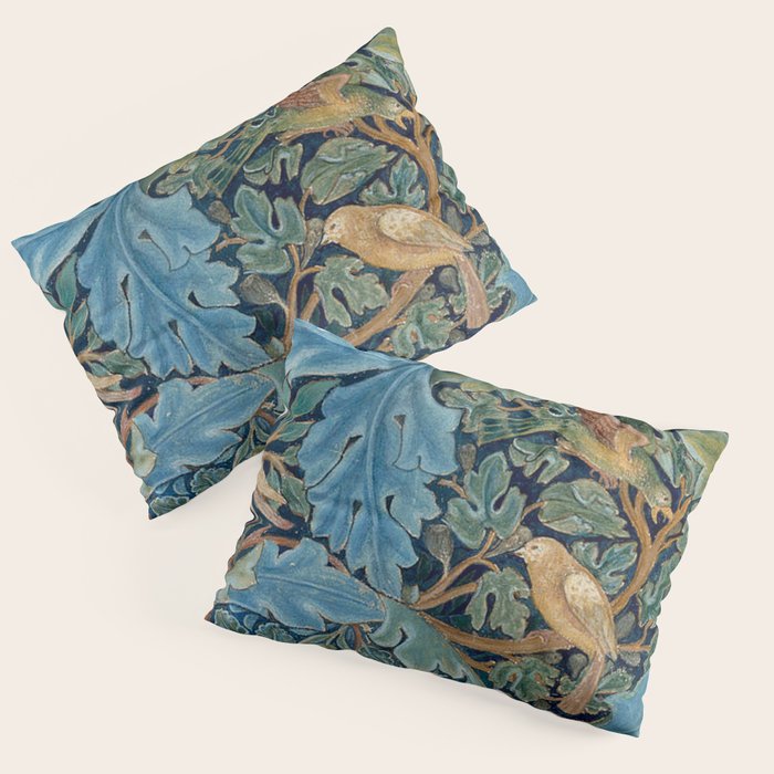 William Morris Woodland Forest Birds Tapestry Pillow Sham Gallery Image 1