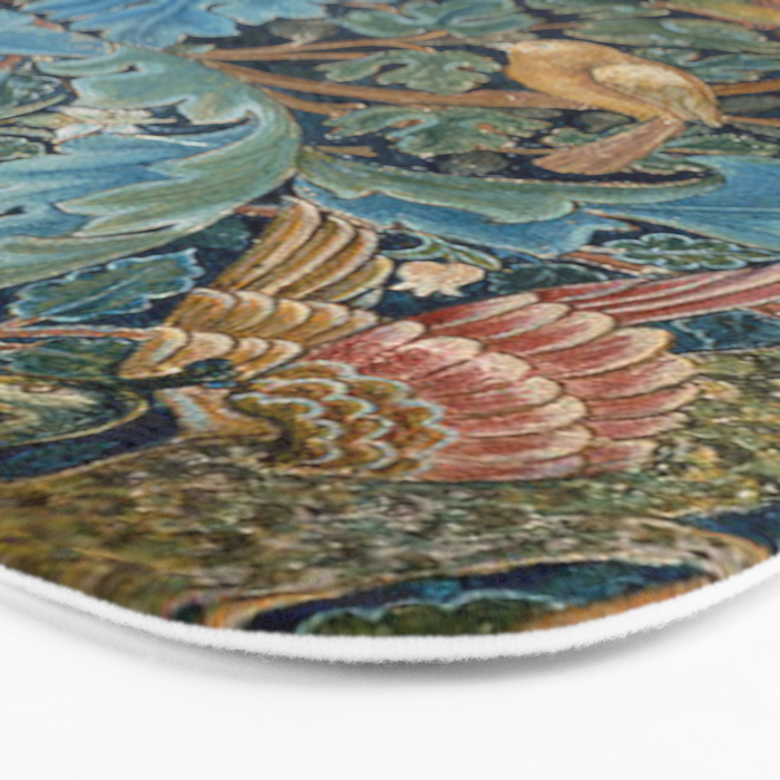 William Morris Woodland Forest Birds Tapestry Bath Mat Gallery Image 3