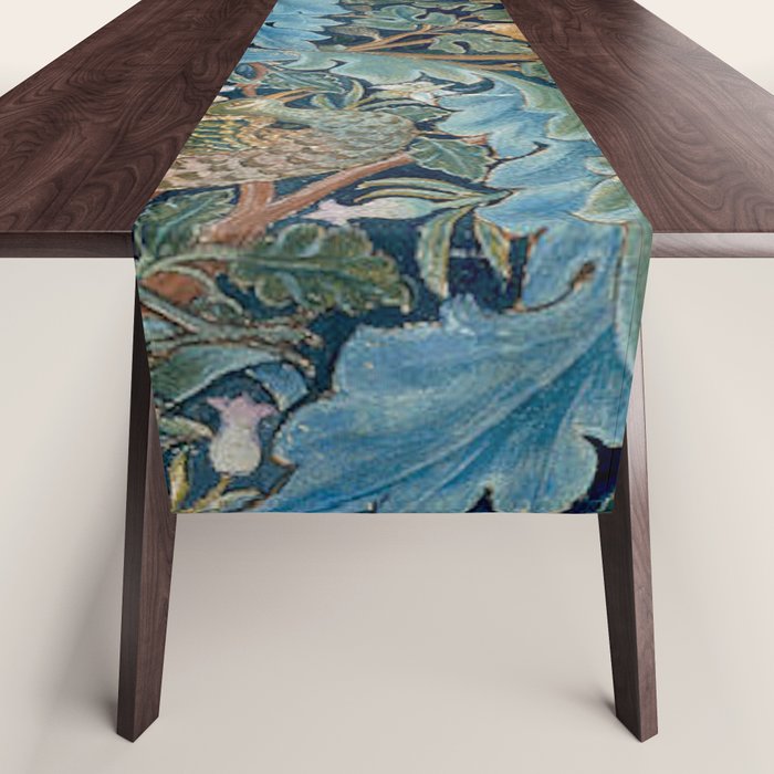 William Morris Woodland Forest Birds Tapestry Table Runner Gallery Image 1