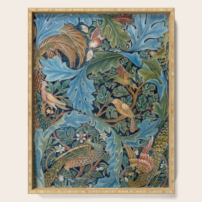 William Morris Woodland Forest Birds Tapestry Serving Tray Gallery Image 1