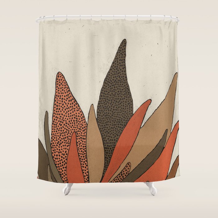 Patterned Plant Shower Curtain Gallery Image 1