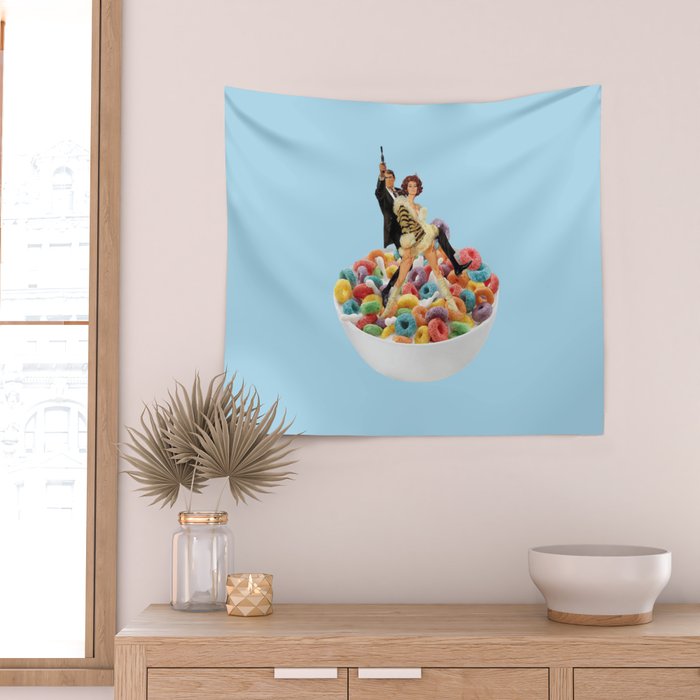 cereal killers blue Wall Tapestry Gallery Image 2