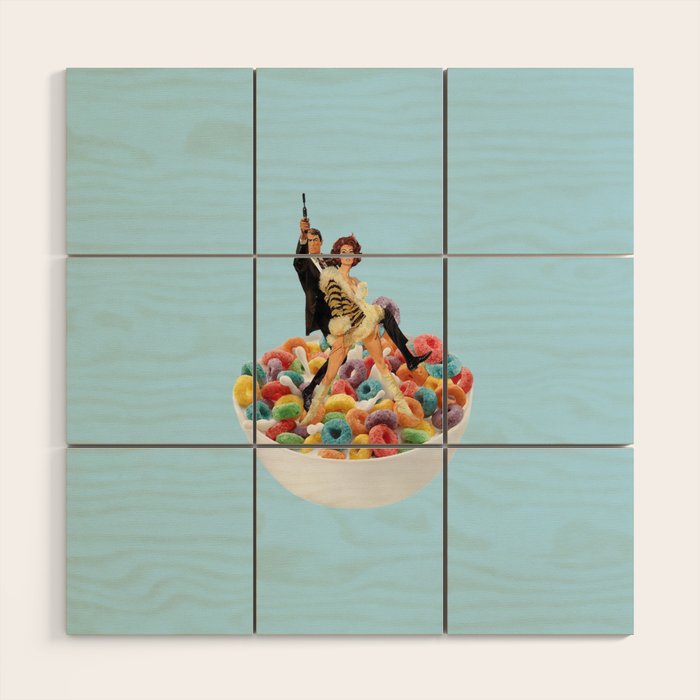 cereal killers blue Wood Wall Art Gallery Image 1