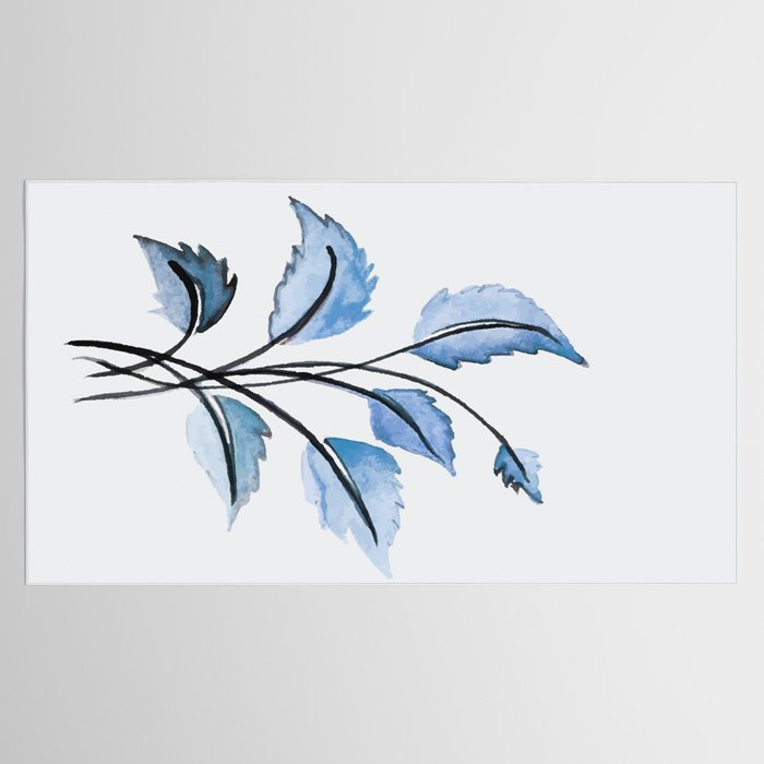 Blue leaves Tablecloth Gallery Image 2