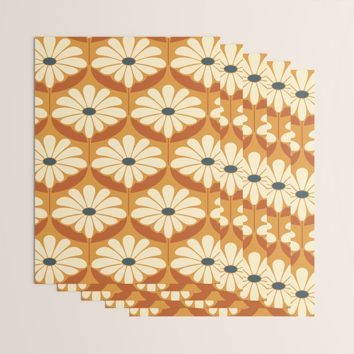 Flower Power - Retro Color Palette Wrapping Paper Gallery Image 3