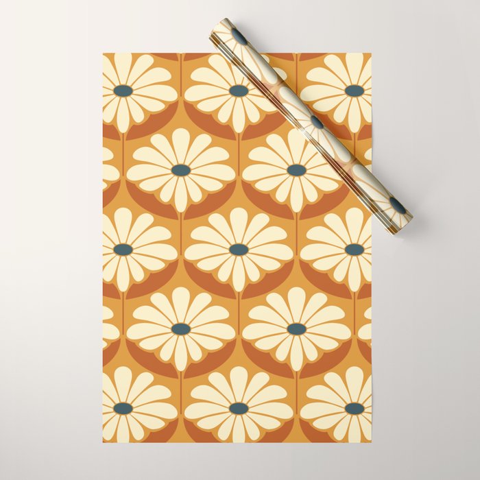 Flower Power - Retro Color Palette Wrapping Paper Gallery Image 1