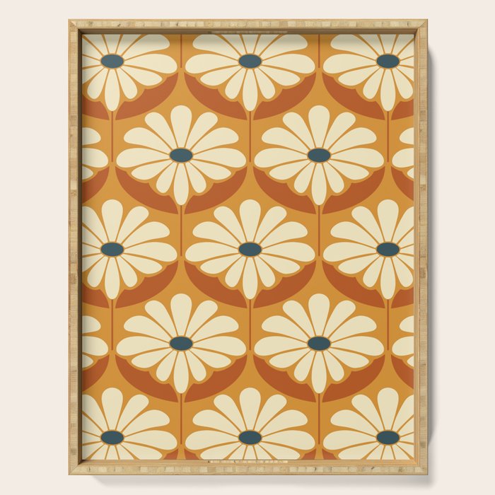 Flower Power - Retro Color Palette Serving Tray Gallery Image 1