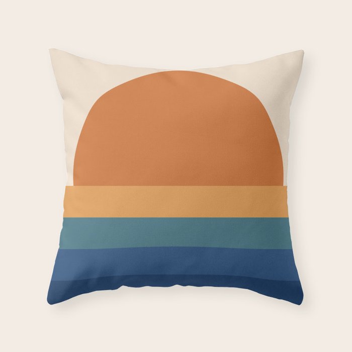 70's Retro Sunset Throw Pillow Gallery Image 6