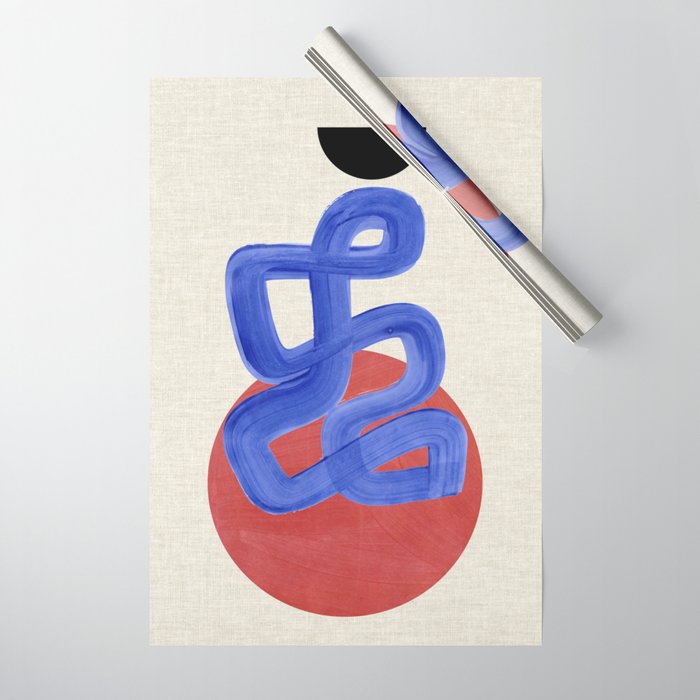 Blue Spiral Eclipse Wrapping Paper Gallery Image 1