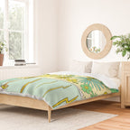 retro daydreams hang 10 florida // retro surf art by surfy birdy Duvet Cover Gallery Image 2