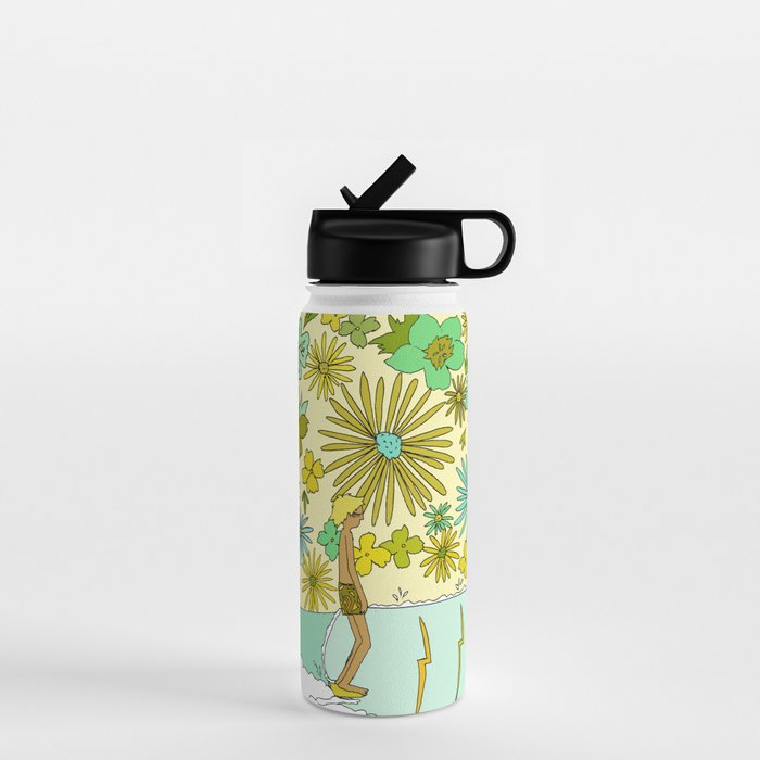 retro daydreams hang 10 florida // retro surf art by surfy birdy Water Bottle Gallery Image 1