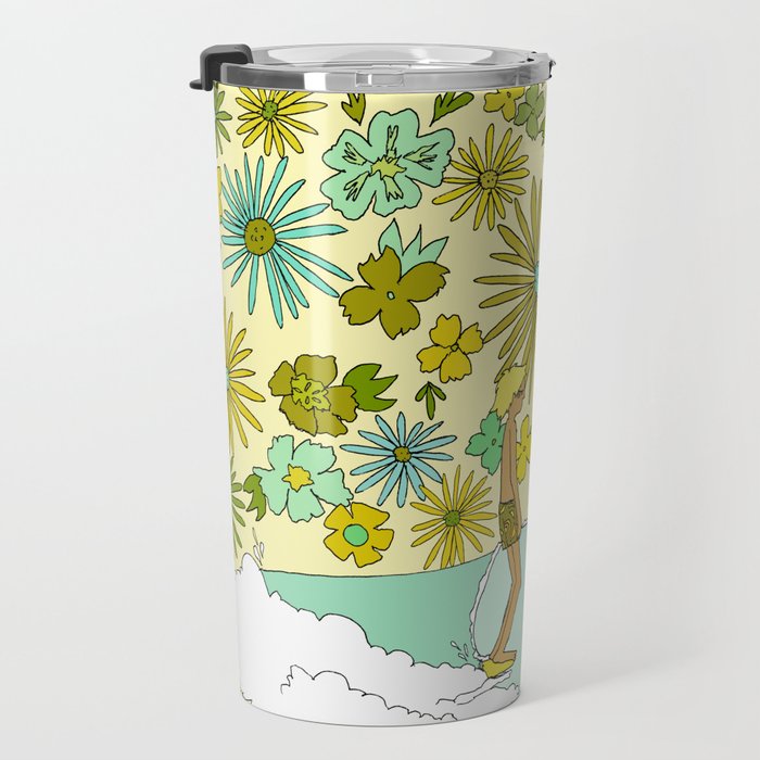 retro daydreams hang 10 florida // retro surf art by surfy birdy Travel Mug Gallery Image 3