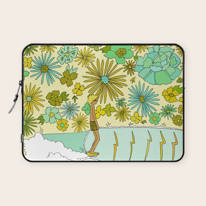 retro daydreams hang 10 florida // retro surf art by surfy birdy Laptop Sleeve Gallery Image 1
