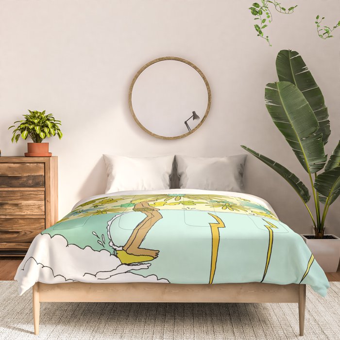 retro daydreams hang 10 florida // retro surf art by surfy birdy Comforter Gallery Image 3