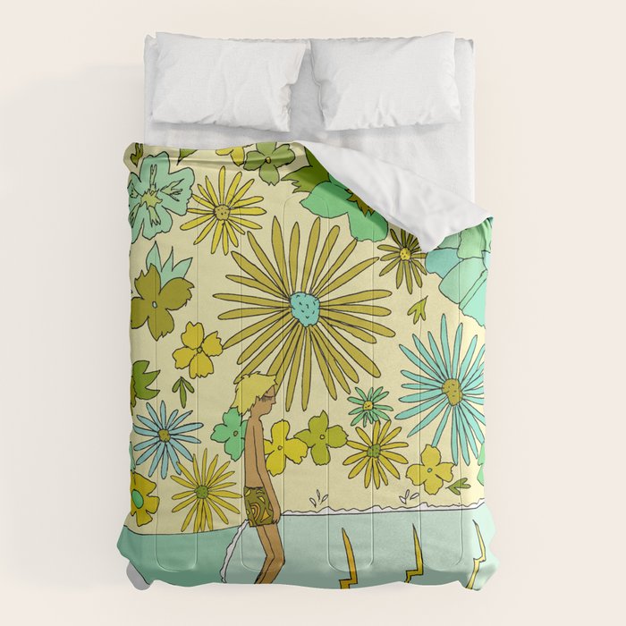 retro daydreams hang 10 florida // retro surf art by surfy birdy Comforter Gallery Image 6