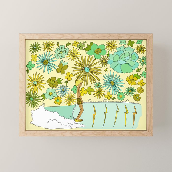 retro daydreams hang 10 florida // retro surf art by surfy birdy Mini Art Print Gallery Image 1