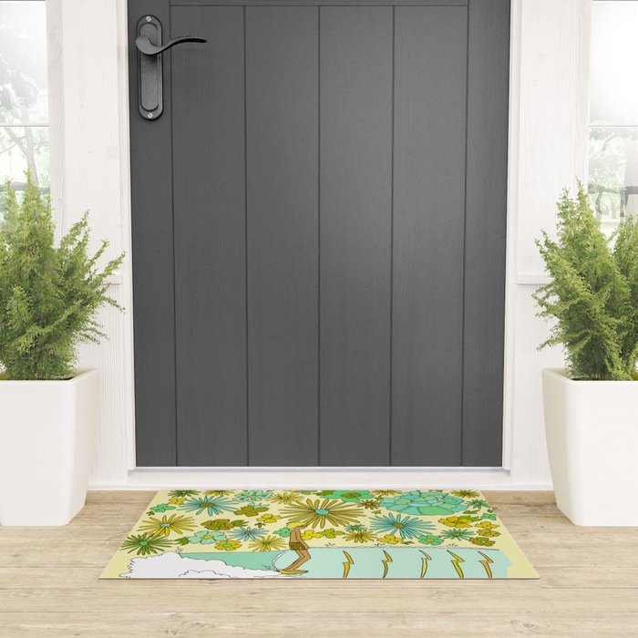 retro daydreams hang 10 florida // retro surf art by surfy birdy Welcome Mat Gallery Image 3