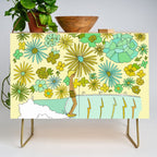 retro daydreams hang 10 florida // retro surf art by surfy birdy Credenza Gallery Image 1